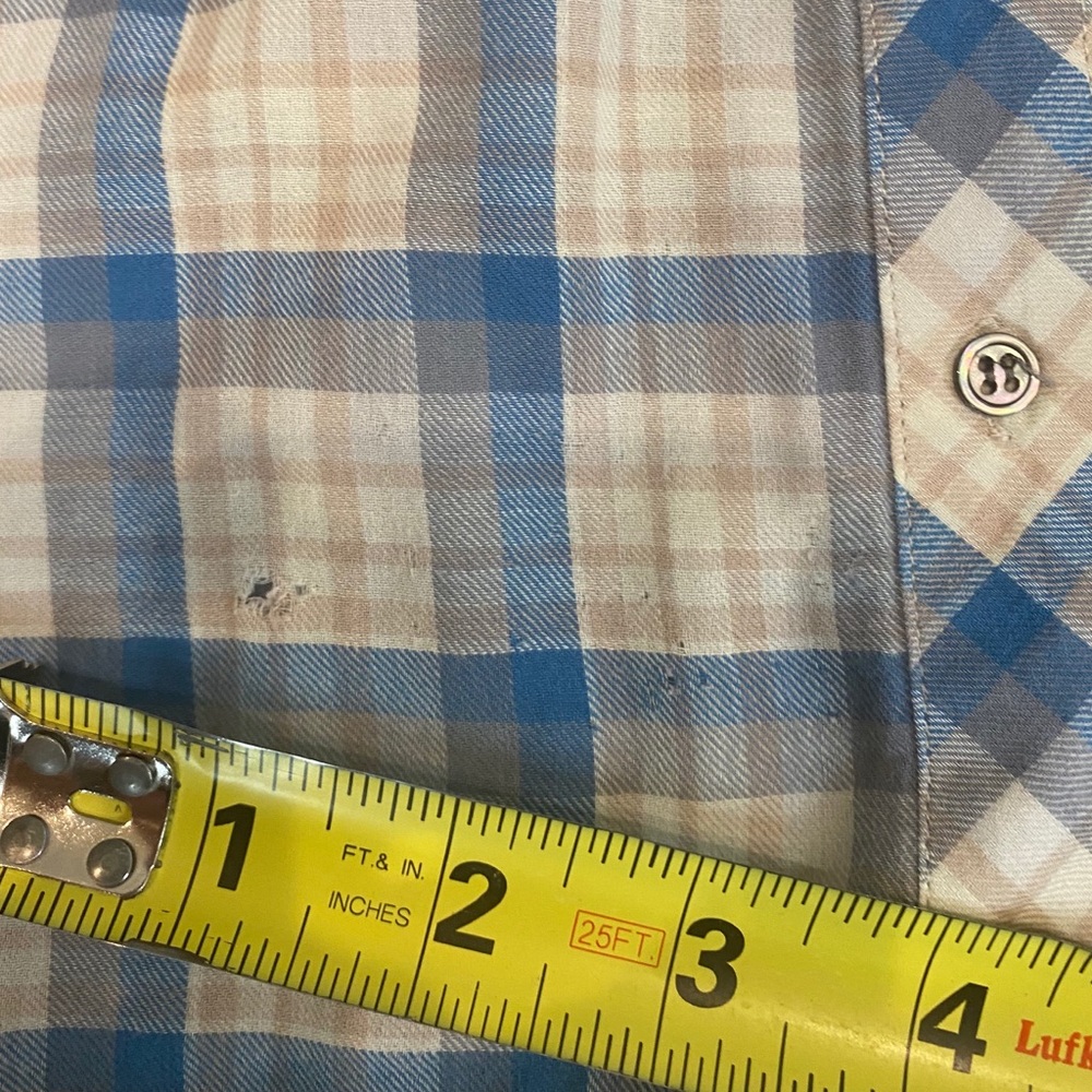 Joie Plaid Button Down Blue Shirt medium - Picture 5 of 5